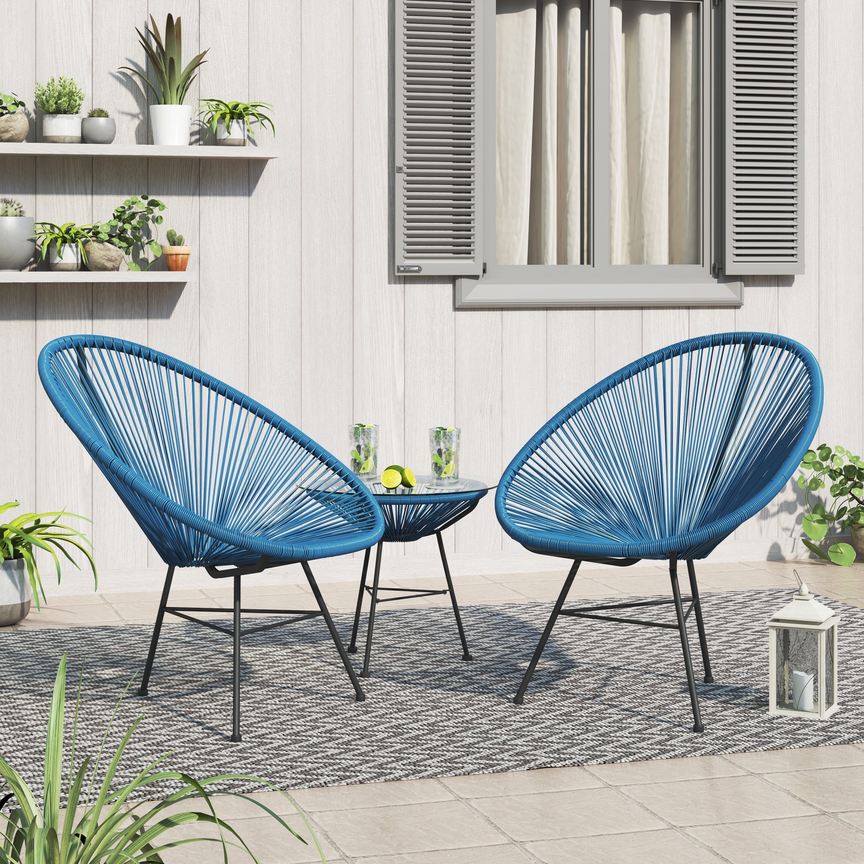 Corvus Sarcelles 3-Piece Modern Wicker Acapulco Bistro Set