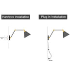 Malryn Set of 2 Modern Adjustable Swing Arm Lights Plug-in/Hardwired Wall Sconces