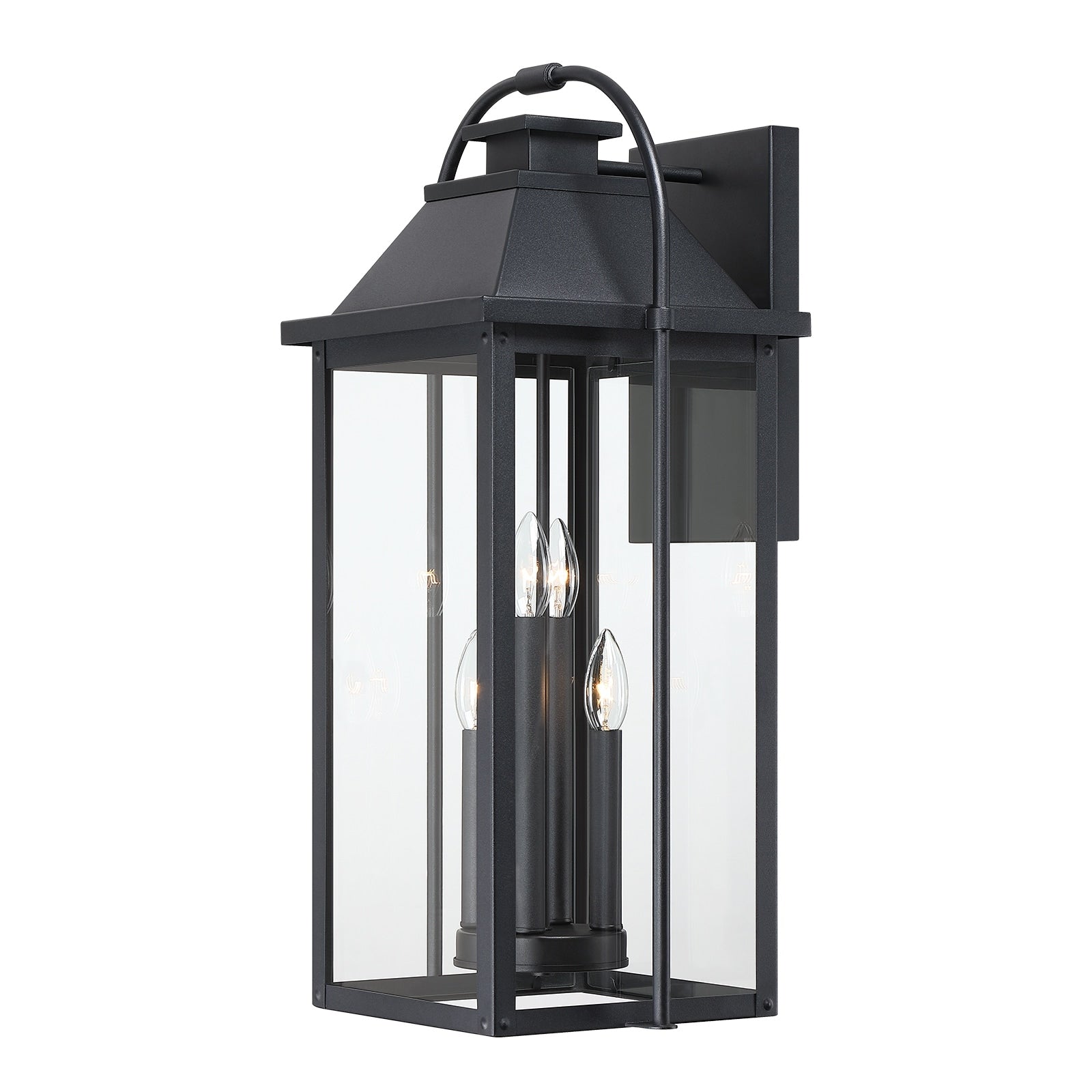 Brits Black Outdoor Wall Lantern Sconce Light