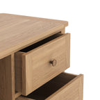 Petit buffet Albany en chêne et rotin