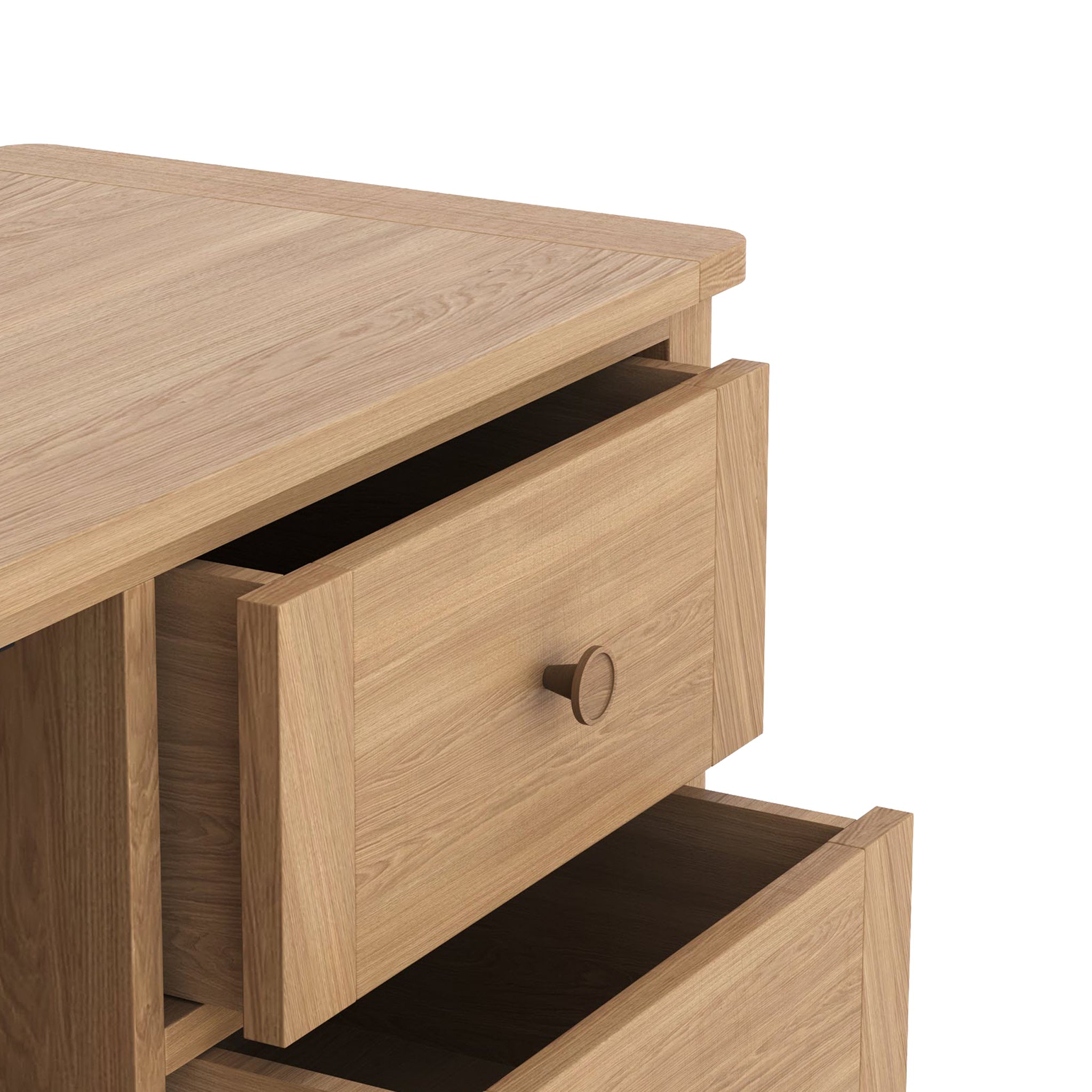 Petit buffet Albany en chêne et rotin