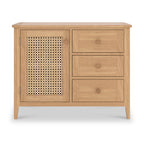 Petit buffet Albany en chêne et rotin