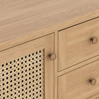 Buffet Albany en chêne et rotin