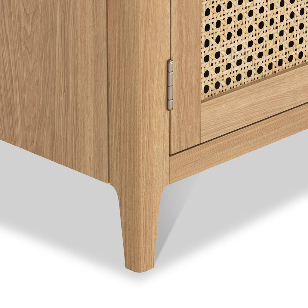 Buffet Albany en chêne et rotin