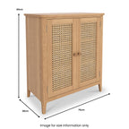 Petit placard Albany en chêne et rotin