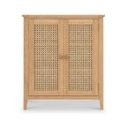 Petit placard Albany en chêne et rotin