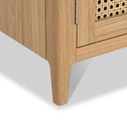 Meuble TV Albany en chêne et rotin de 120 cm