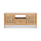 Meuble TV Albany en chêne et rotin de 120 cm