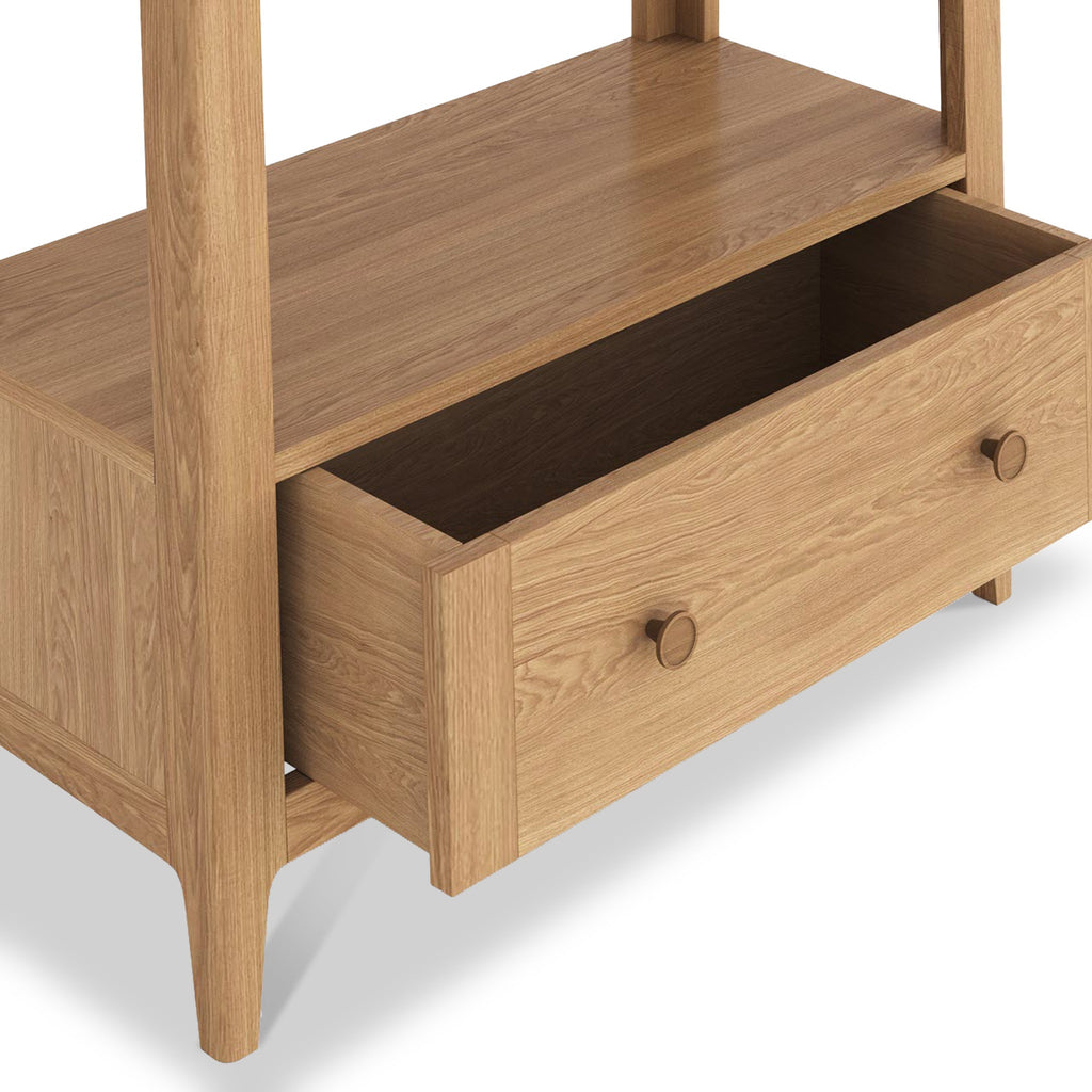 Bibliothèque-échelle Albany en chêne et rotin