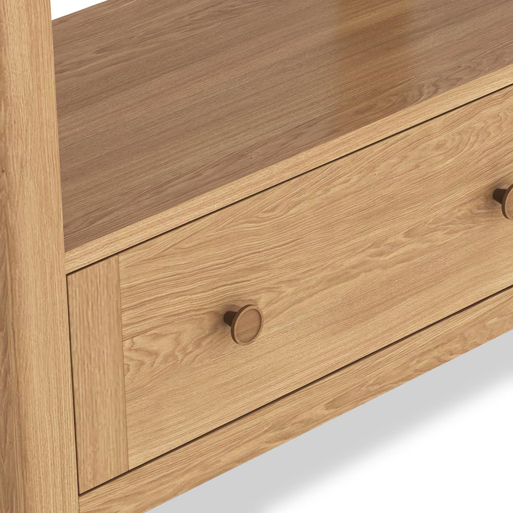 Bibliothèque-échelle Albany en chêne et rotin