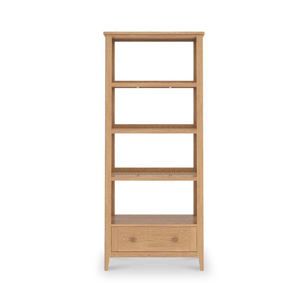 Bibliothèque-échelle Albany en chêne et rotin