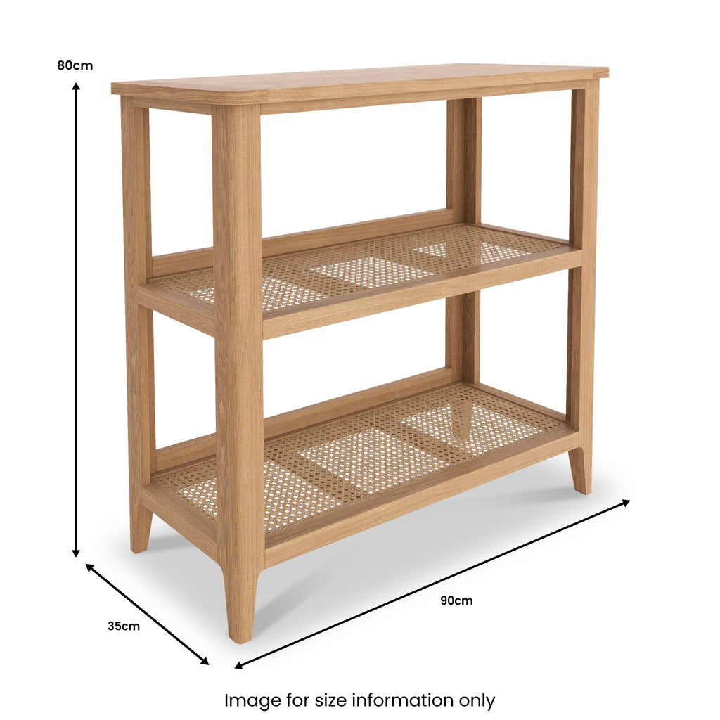 Petite bibliothèque en chêne et rotin d'Albany