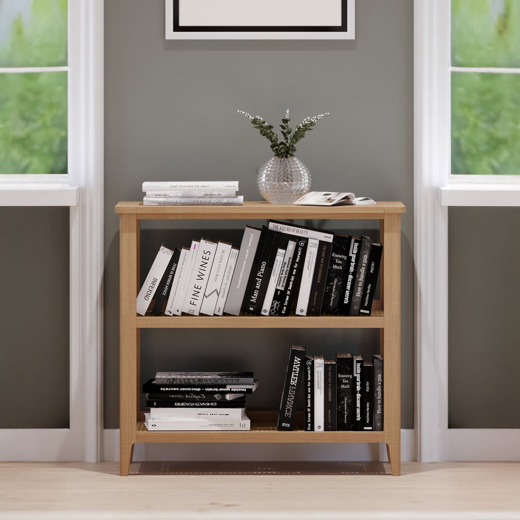 Petite bibliothèque en chêne et rotin d'Albany