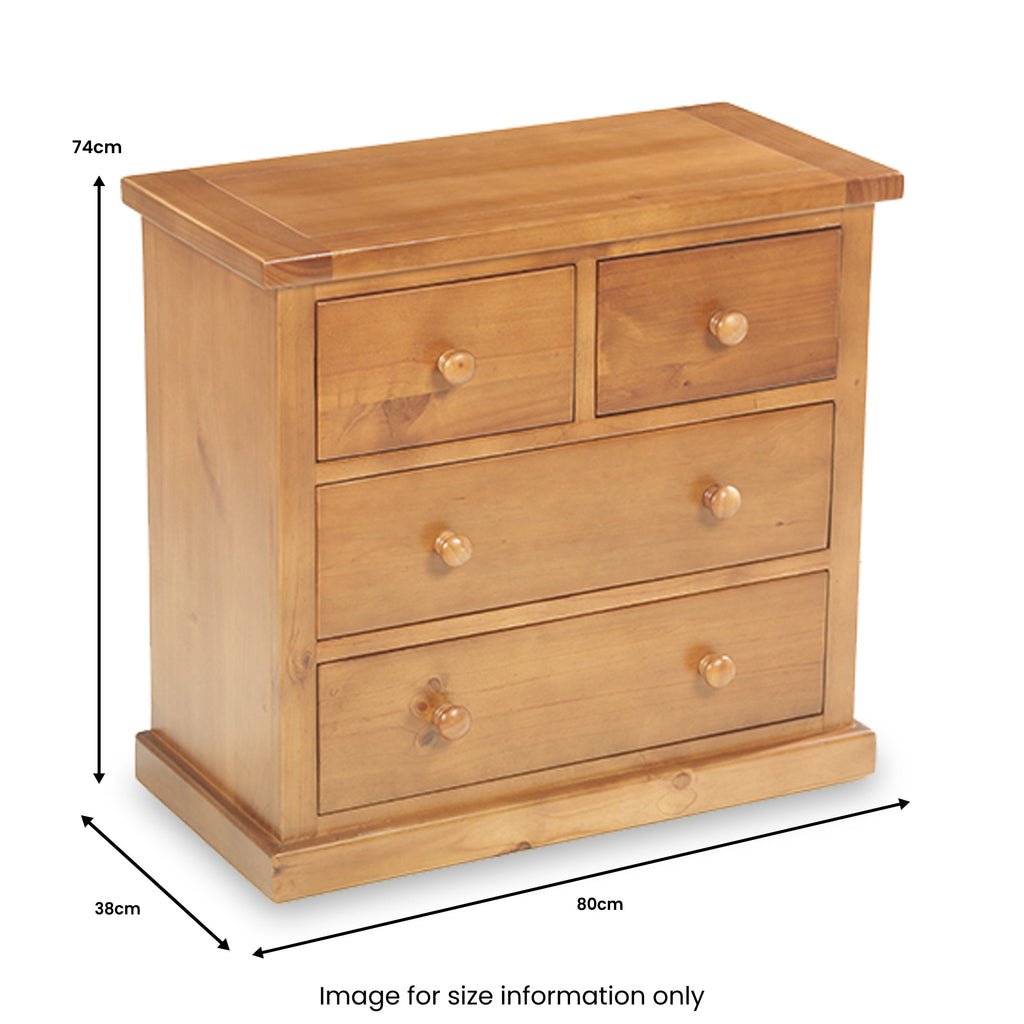 Commode à deux tiroirs superposés en pin de Chiswick