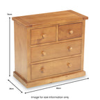 Commode à deux tiroirs superposés en pin de Chiswick