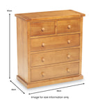 Commode à 2 tiroirs en pin de Chiswick, 3 tiroirs superposés