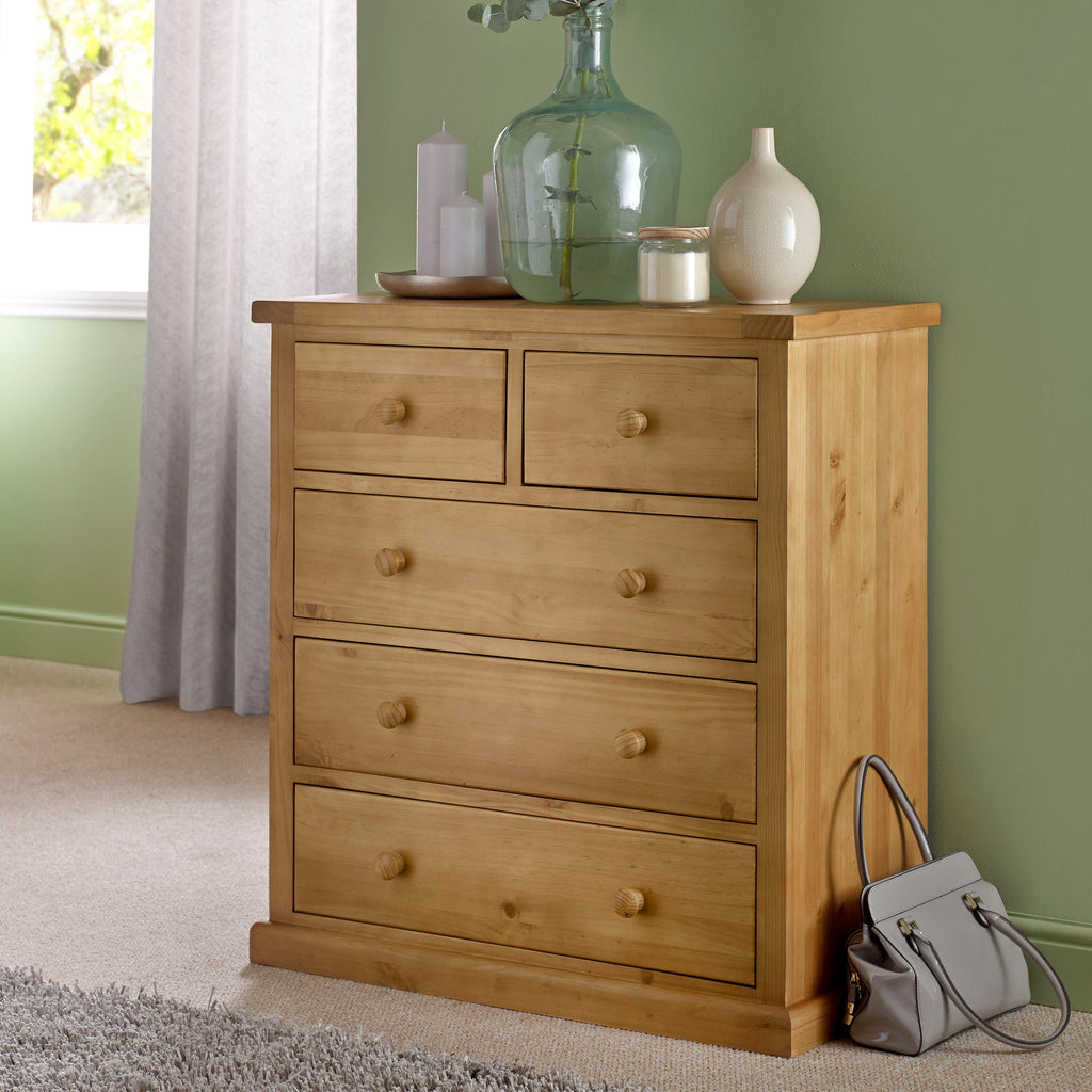 Commode à 2 tiroirs en pin de Chiswick, 3 tiroirs superposés