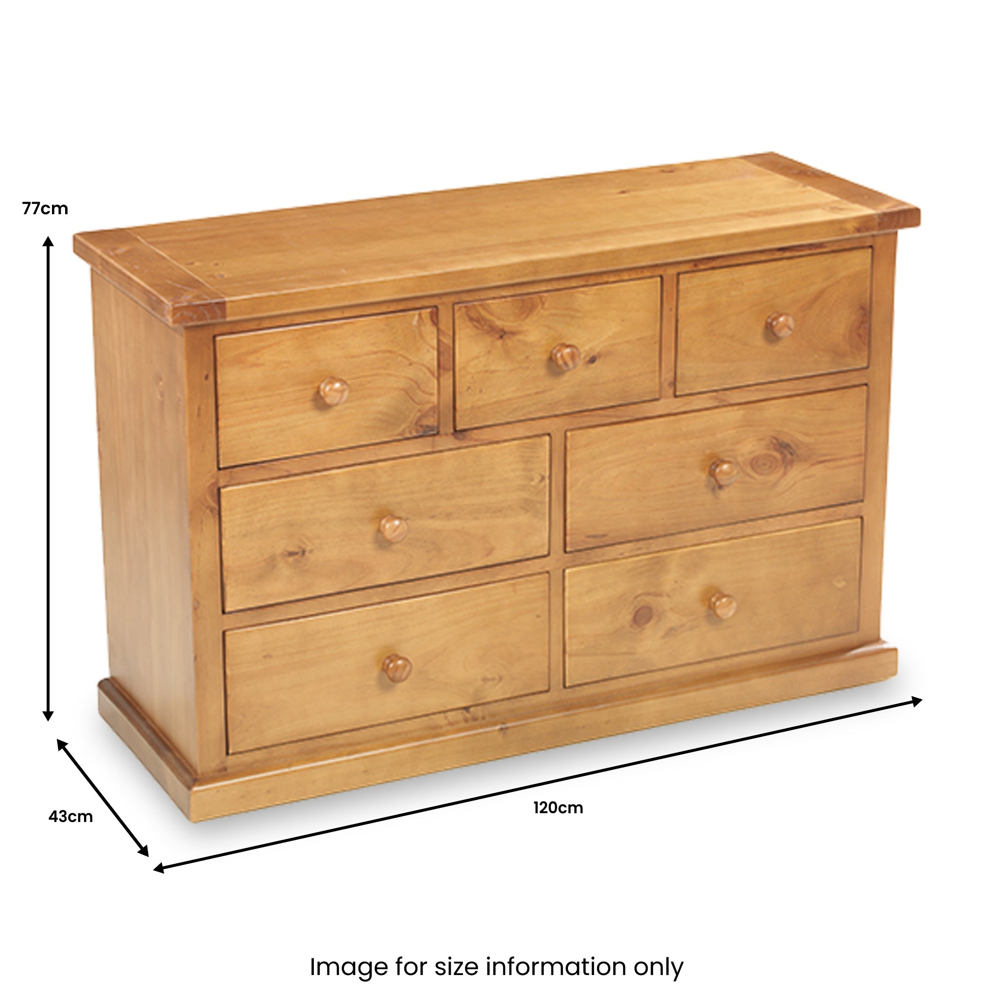 Commode à 3 tiroirs en pin de Chiswick et 4 tiroirs