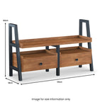 Meuble TV Dunstan en acacia de 135 cm avec tiroirs