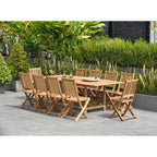 Amazonia 11 piece FSC Certified Teak Wood Outdoor Patio Dining Set - Seats 10 - 11 Piece