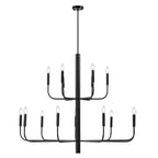 15-Light Minimalist Candlestick Chandelier, 2 Tier Ancient Design - 48
