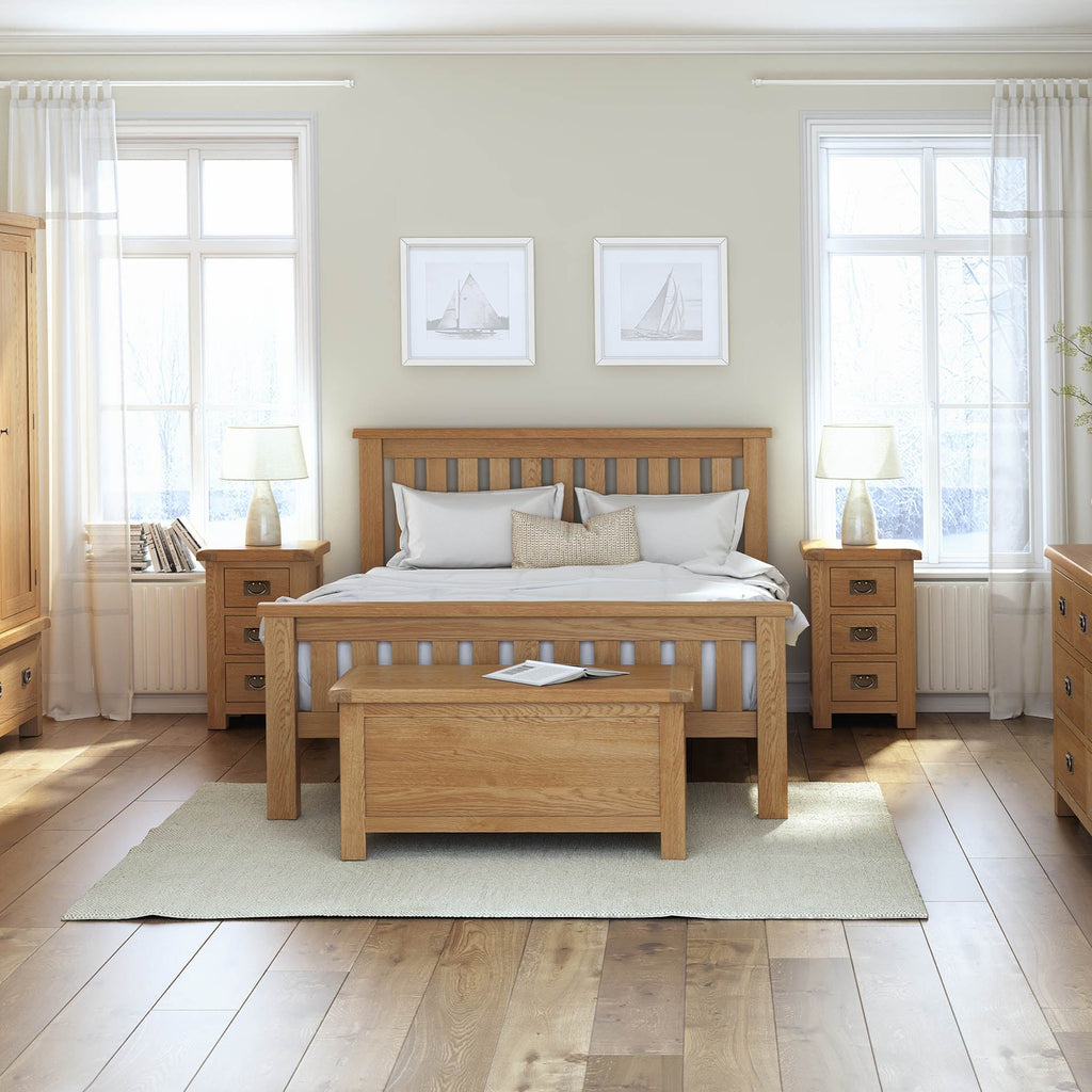 Cadre de lit à lattes en chêne Zelah